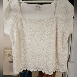 Cream Lace Dress Blouse